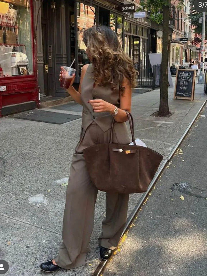 Split | Wildleder Tote mit Struktur
