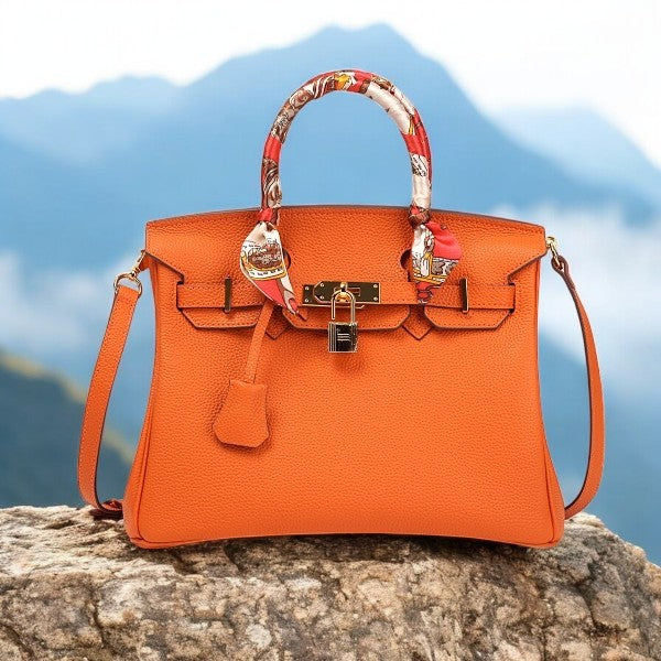Hammerfest | Orange Satchel mit Designer‑Schalgriff