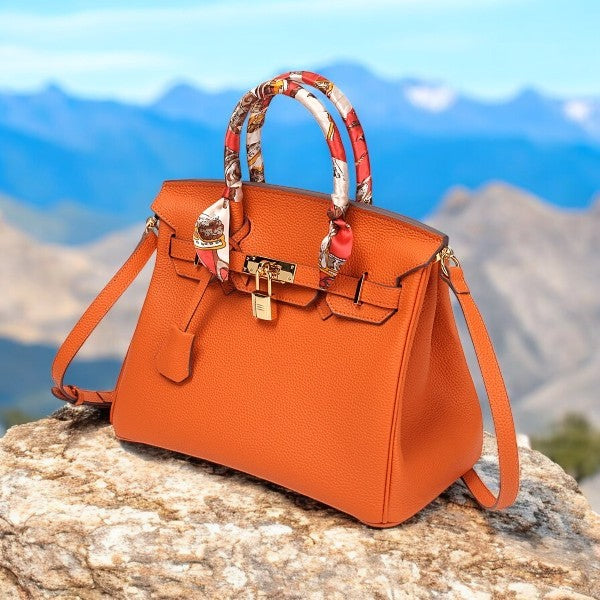 Hammerfest | Orange Satchel mit Designer‑Schalgriff