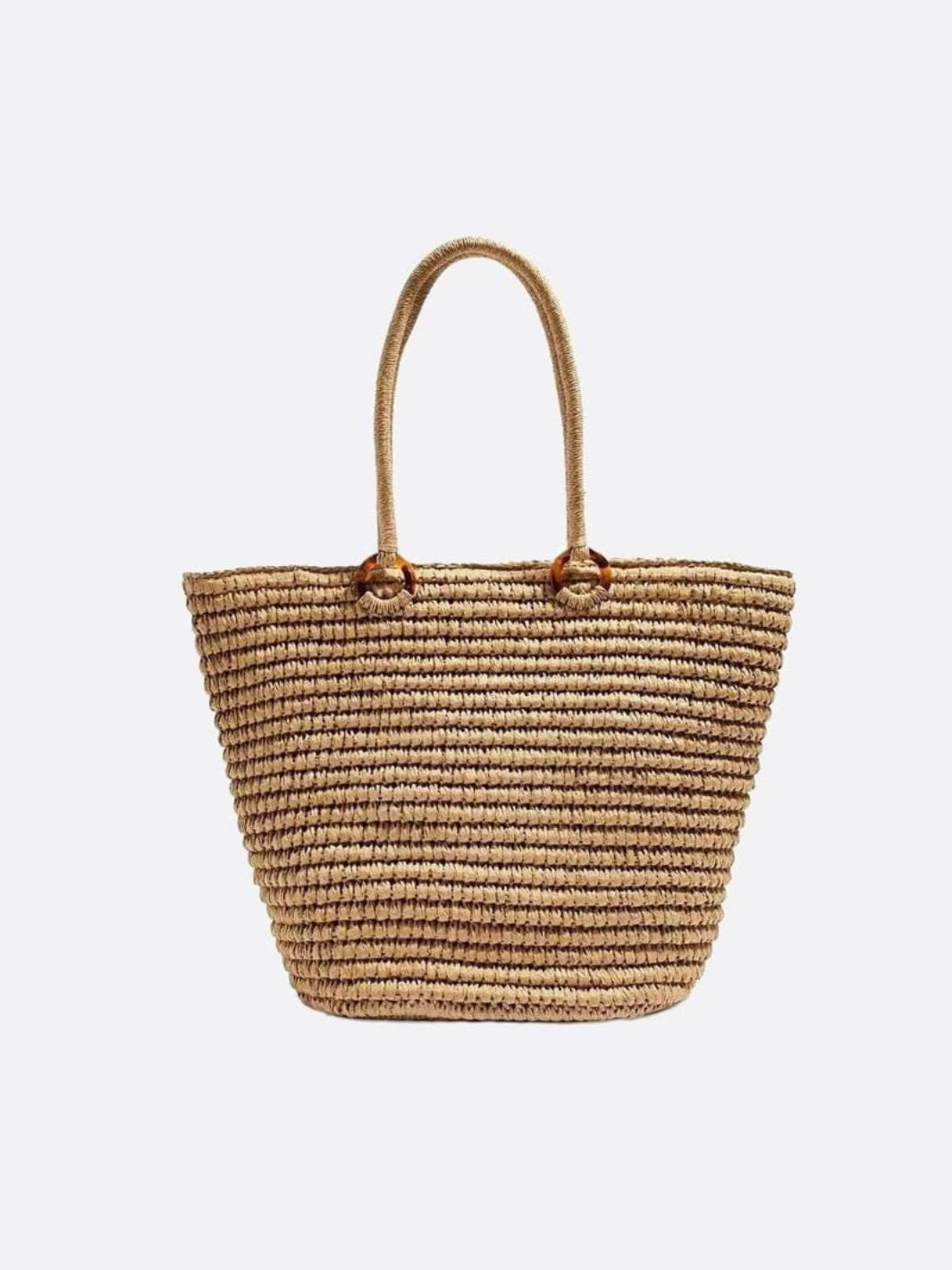 Badajoz | Klassische Strohtasche im Tote-Stil
