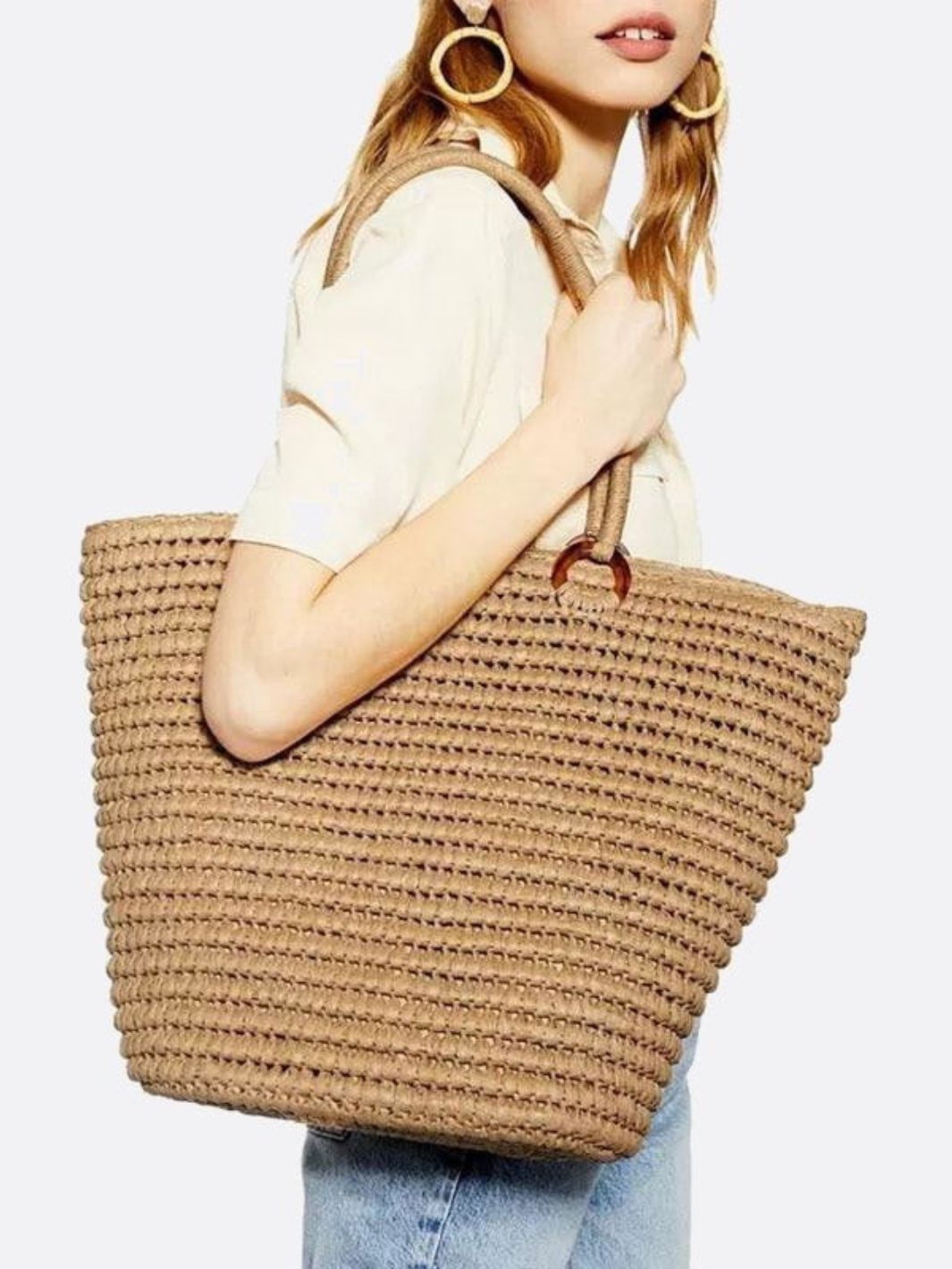 Badajoz | Klassische Strohtasche im Tote-Stil