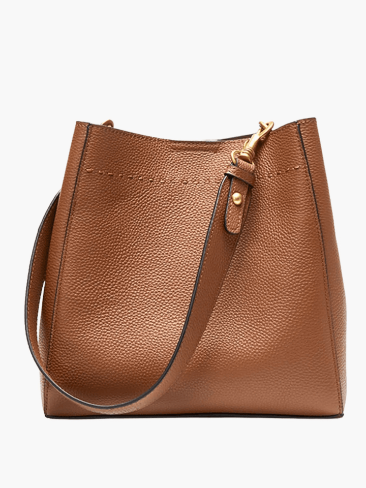 Vadodara | Braune Leder Bucket‑Bag