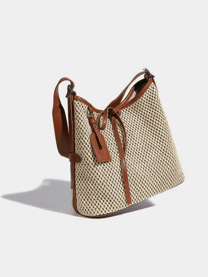 Palermo | Strohkordel Bucket Bag aus Leder