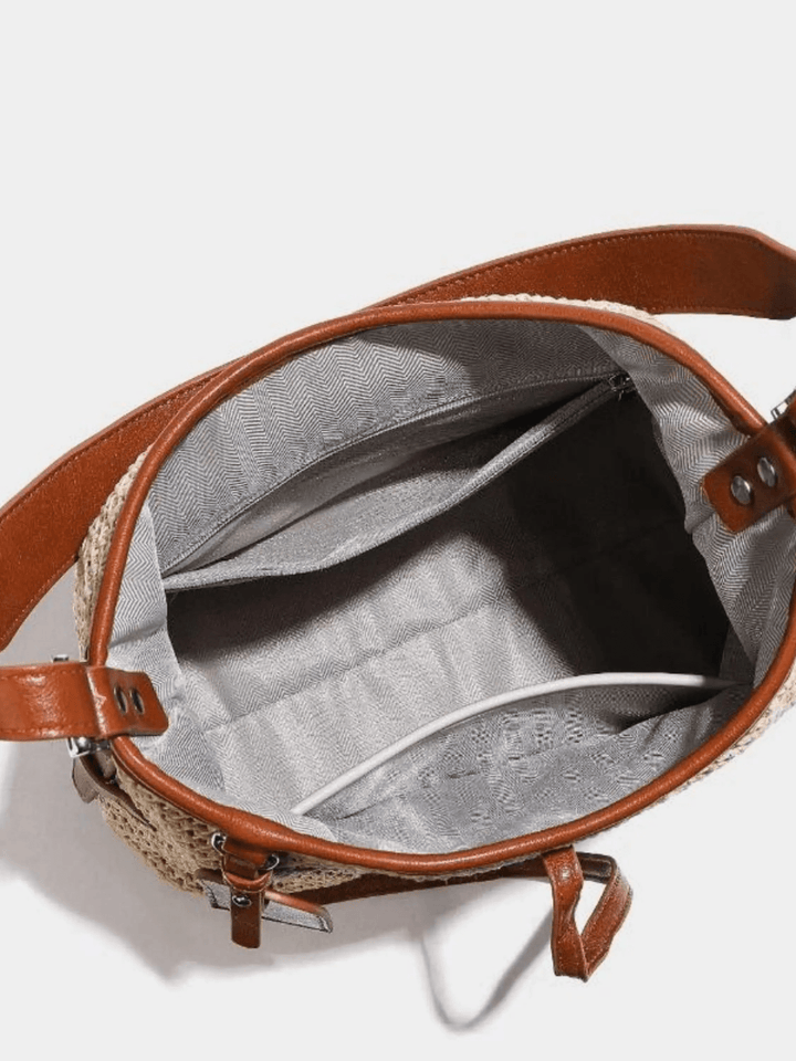 Palermo | Strohkordel Bucket Bag aus Leder