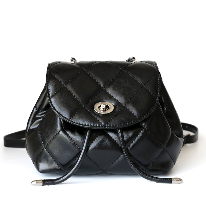 Hadera | silberner Stepp-Rucksack im Metallic-Look