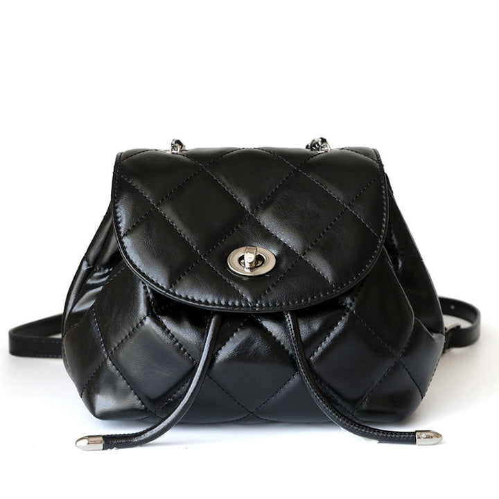 Hadera | silberner Stepp-Rucksack im Metallic-Look