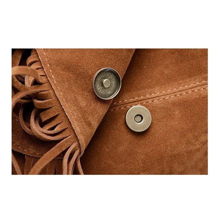 Resistencia | Boho Suede Rucksack mit Fransen