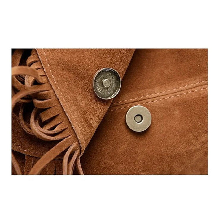 Resistencia | Boho Suede Rucksack mit Fransen