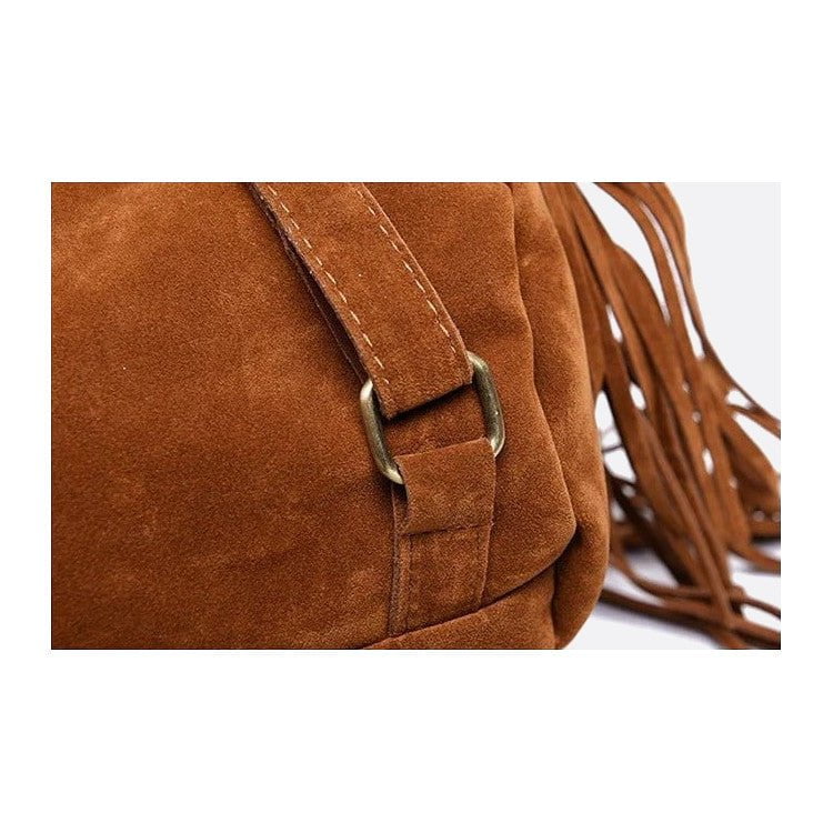 Resistencia | Boho Suede Rucksack mit Fransen