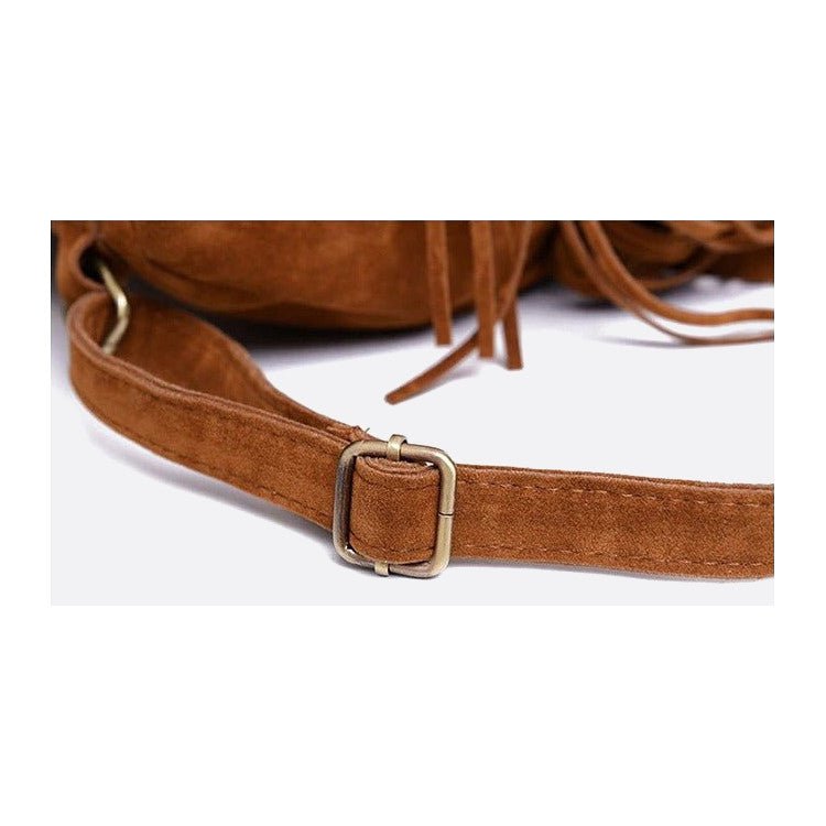 Resistencia | Boho Suede Rucksack mit Fransen