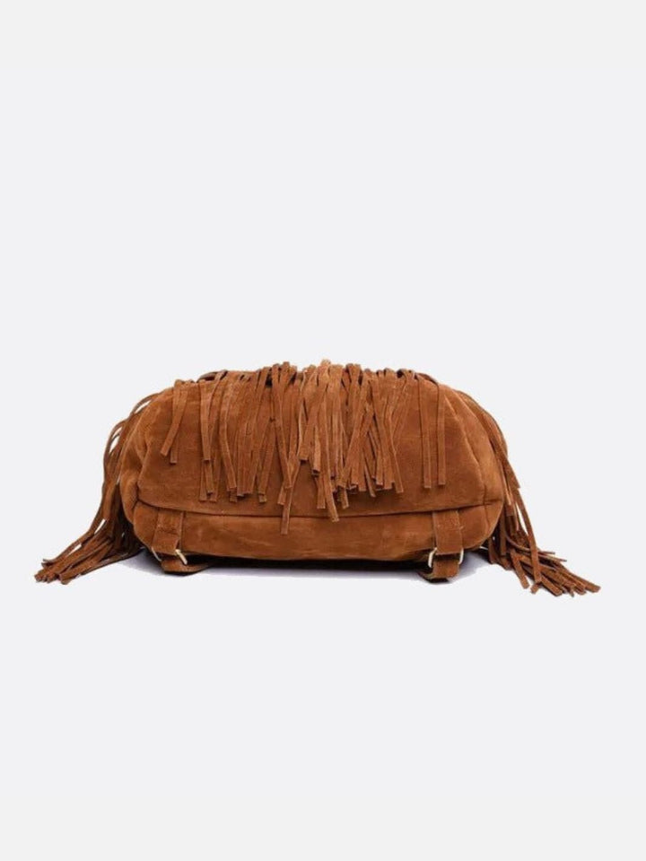 Resistencia | Boho Suede Rucksack mit Fransen