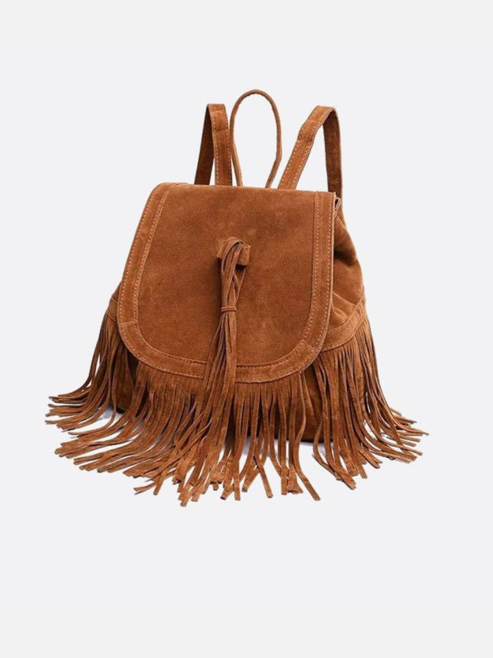 Resistencia | Boho Suede Rucksack mit Fransen