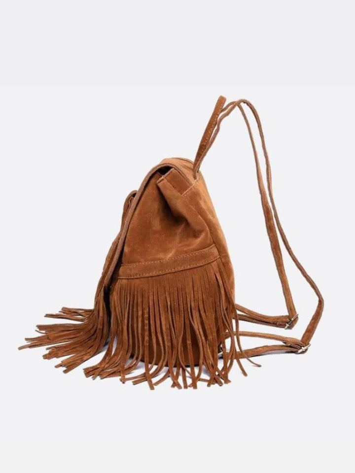 Resistencia | Boho Suede Rucksack mit Fransen
