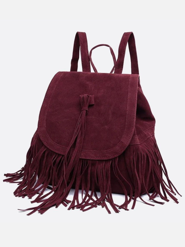 Resistencia | Boho Suede Rucksack mit Fransen