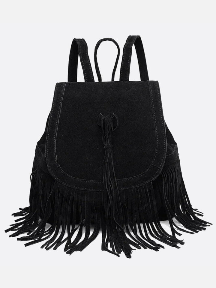 Resistencia | Boho Suede Rucksack mit Fransen