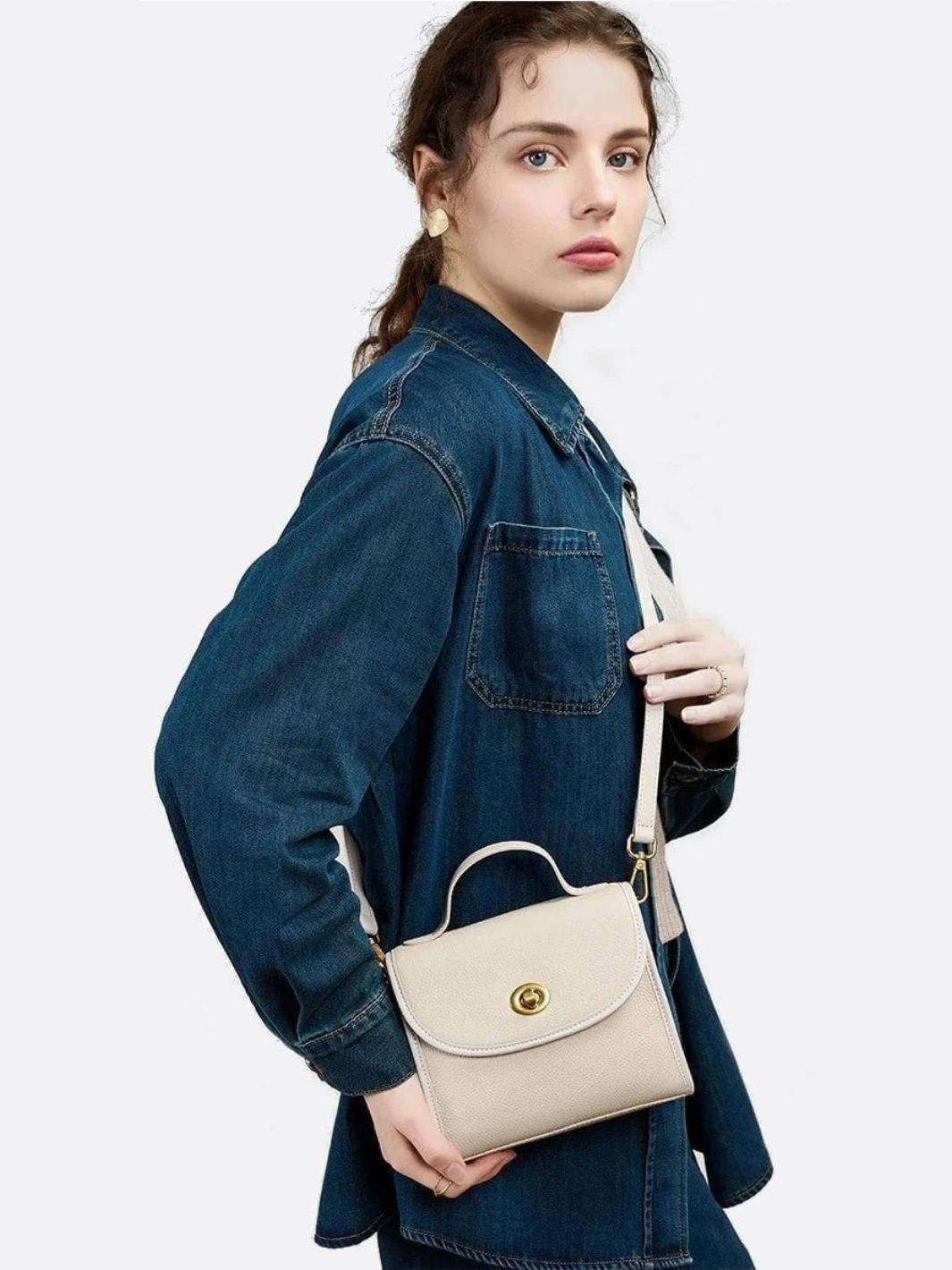 Bremen | Elegante Trapez‑Handtasche mit Drehverschluss