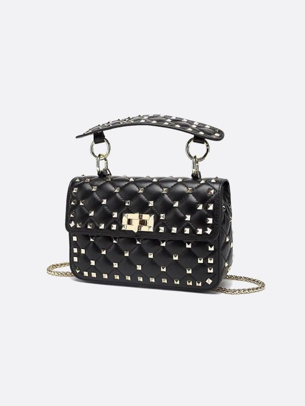 Coimbatore | Schwarze gesteppte Nieten‑Hand­tasche
