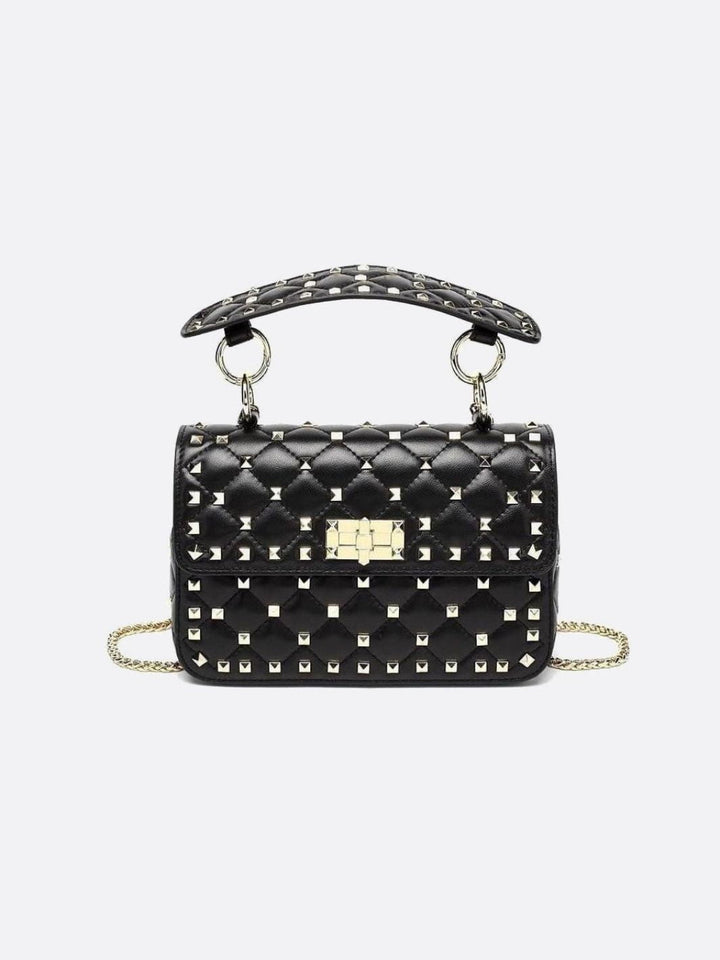 Coimbatore | Schwarze gesteppte Nieten‑Hand­tasche