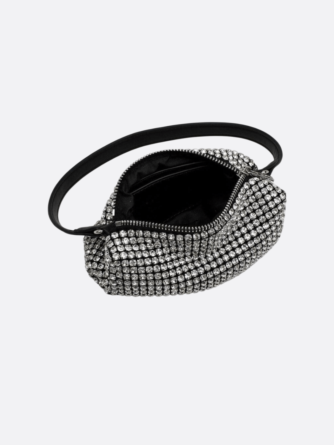 Kochi | Silberne Y2K Strass‑Baguette‑Tasche