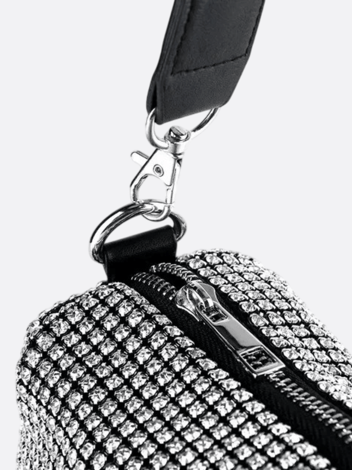 Kochi | Silberne Y2K Strass‑Baguette‑Tasche