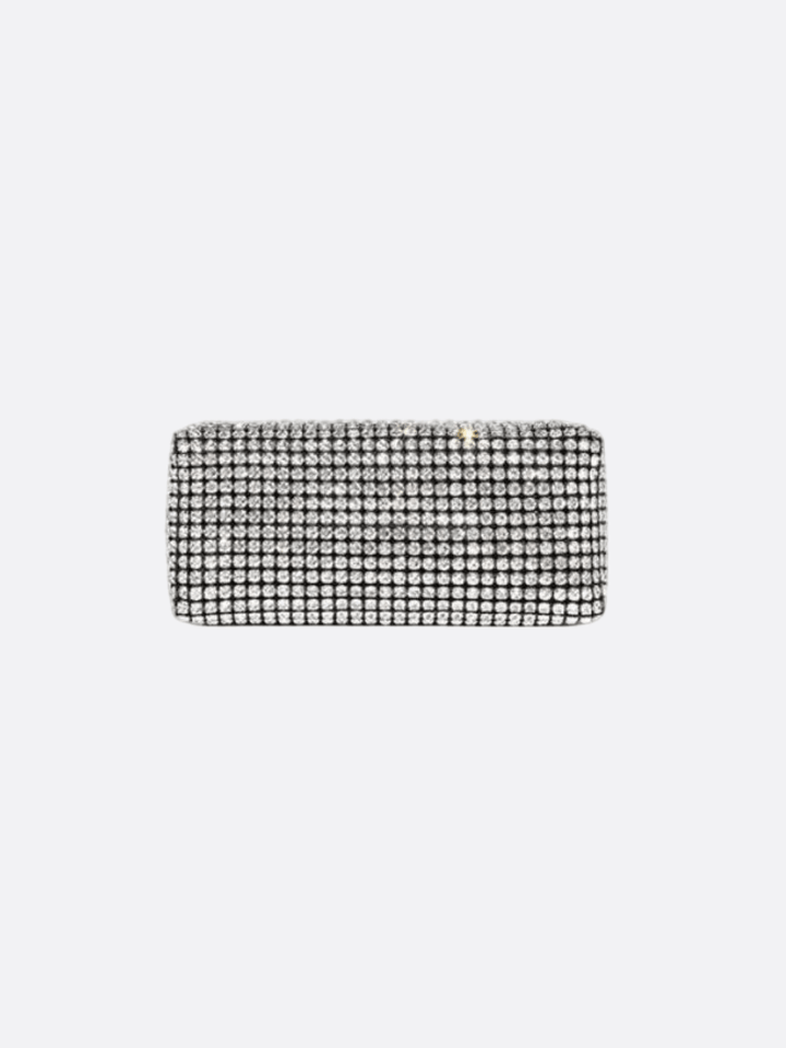 Kochi | Silberne Y2K Strass‑Baguette‑Tasche