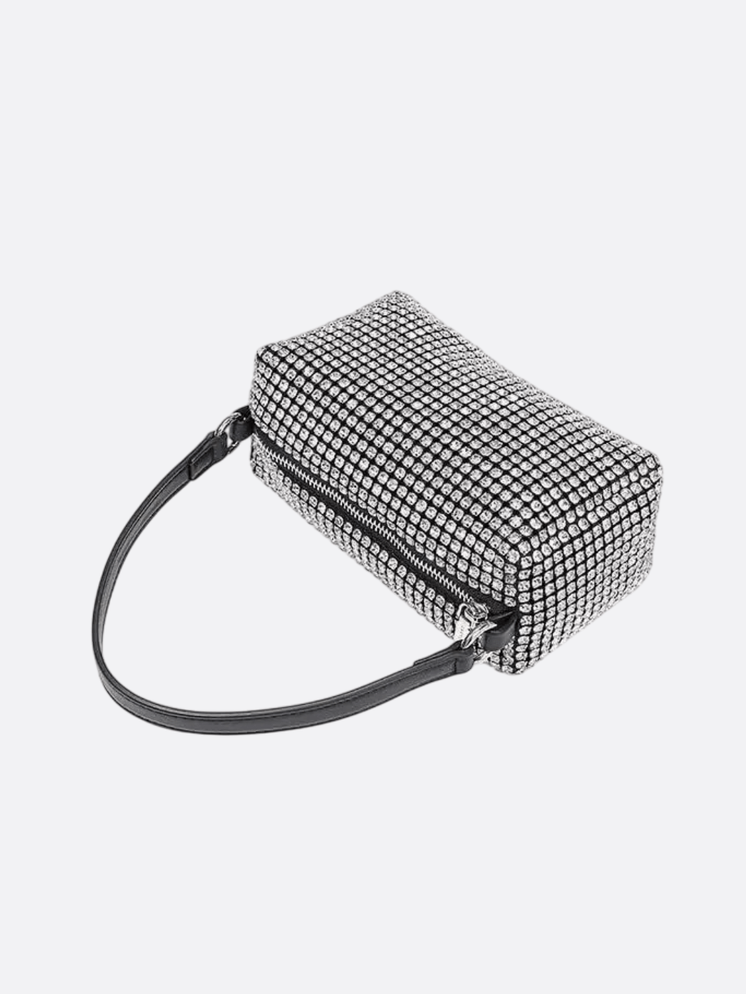 Kochi | Silberne Y2K Strass‑Baguette‑Tasche