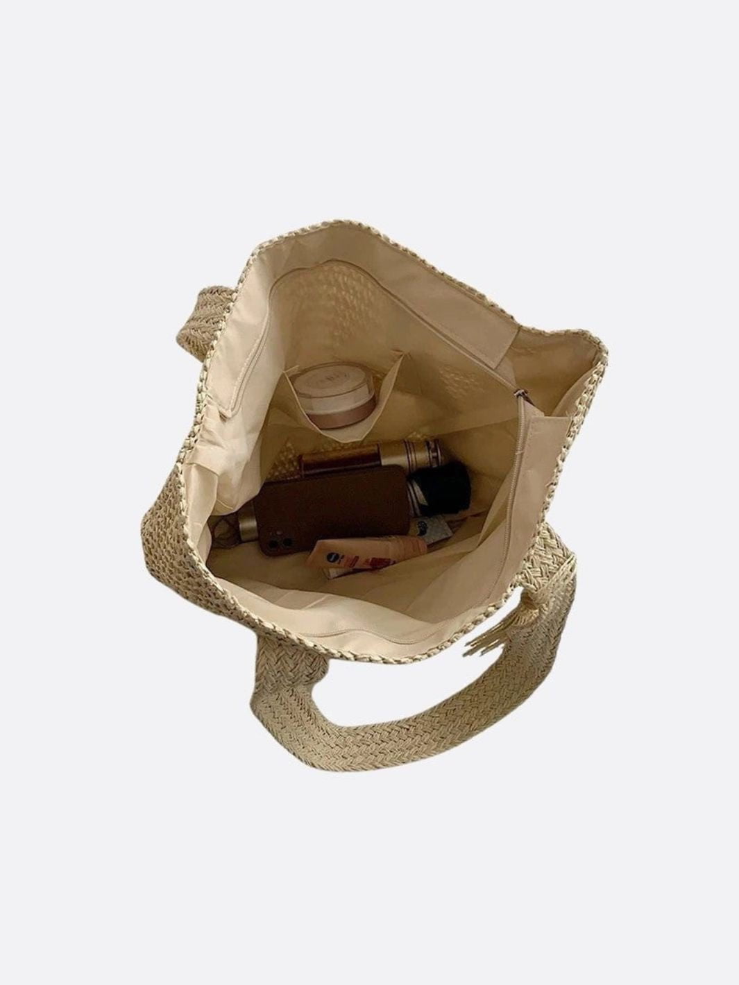 Mamoudzou | Natürliche Woven Tote mit Tassel