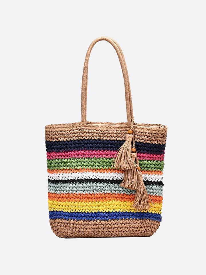Petrozavodsk | Gestreifte Woven Tote mit Tasseln