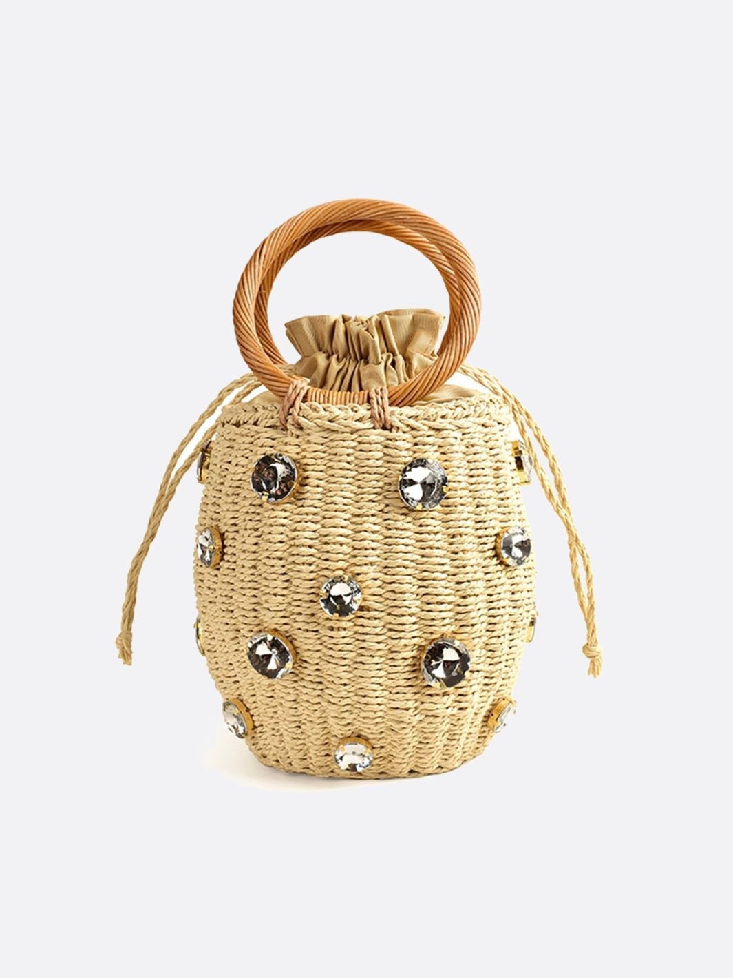 Jamshedpur | Geflochtene Mini‑Bucket‑Bag mit Schmuck