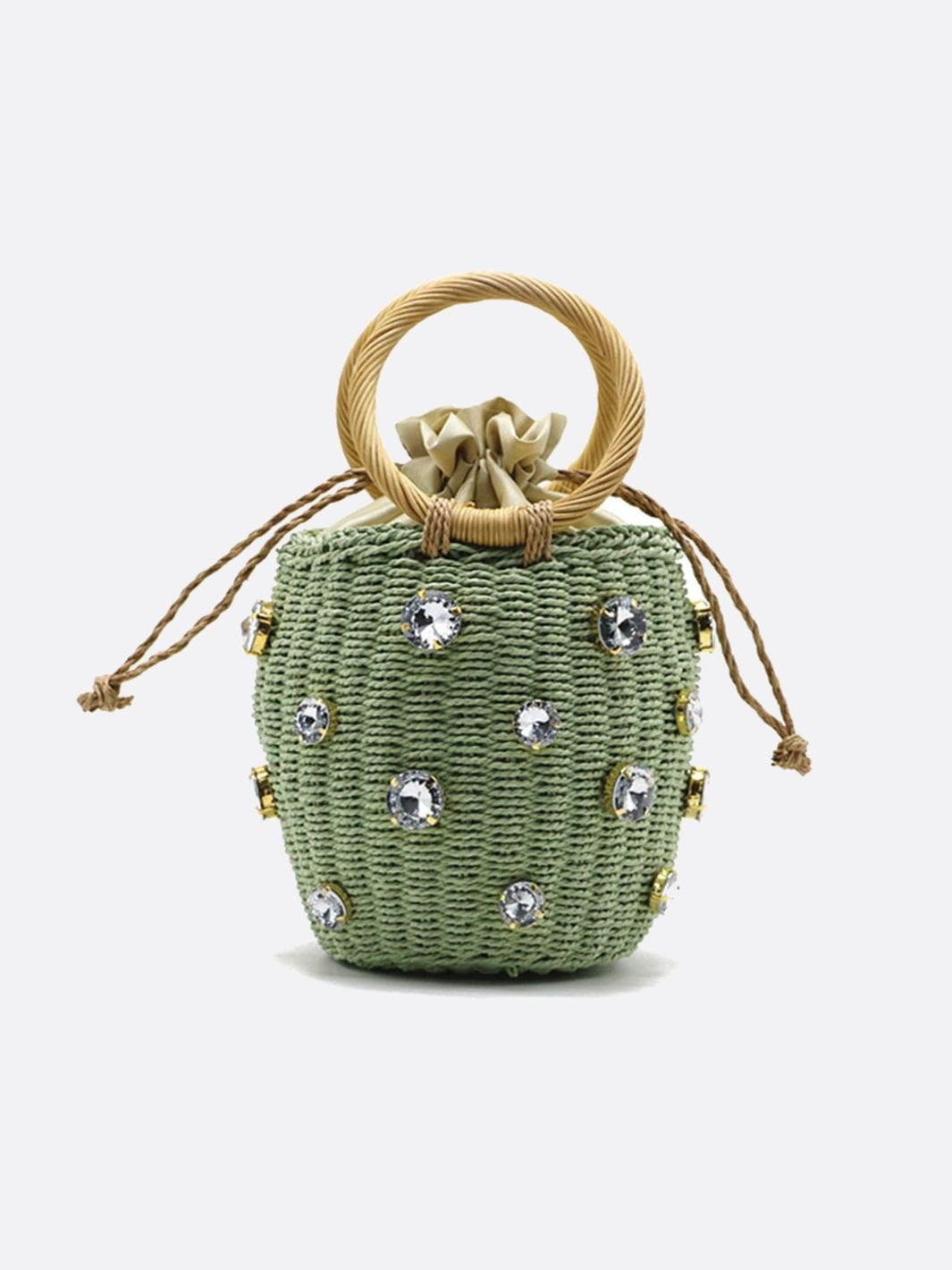 Jamshedpur | Geflochtene Mini‑Bucket‑Bag mit Schmuck