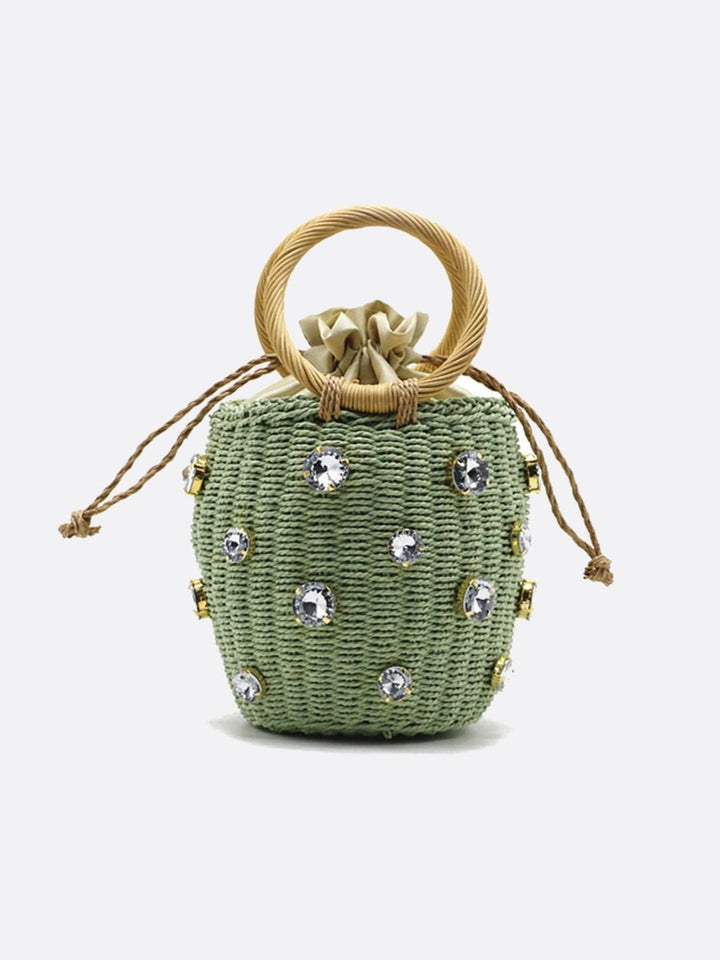 Jamshedpur | Geflochtene Mini‑Bucket‑Bag mit Schmuck