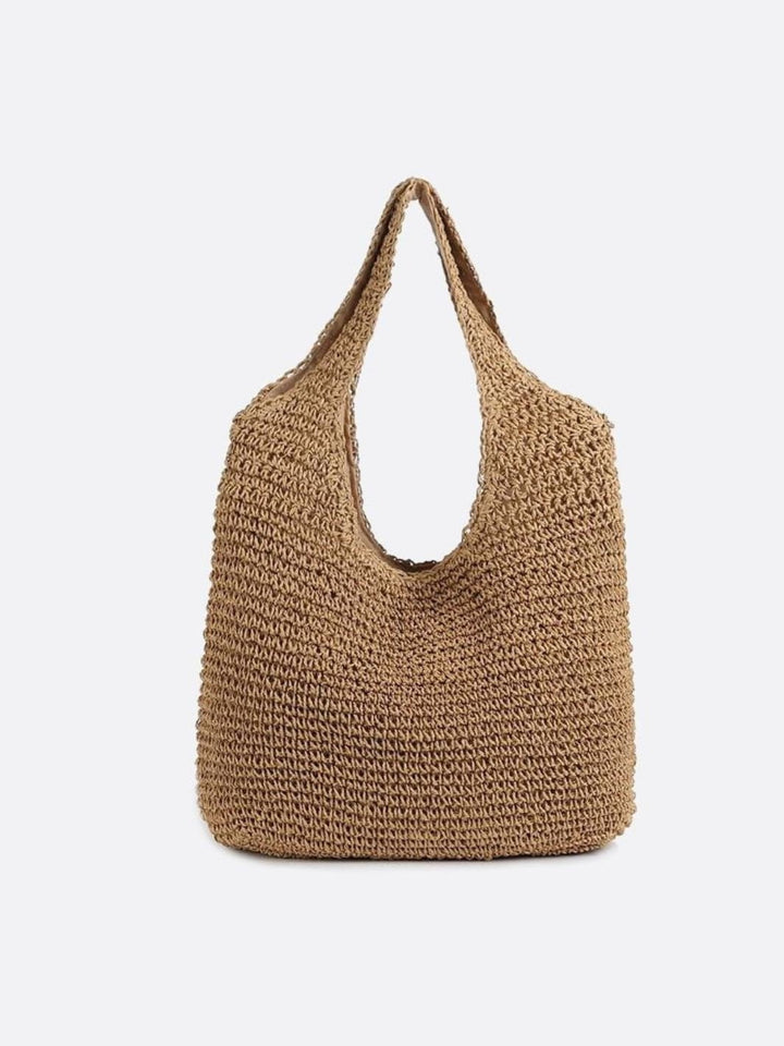 Pula | Unstrukturierte Strohtasche mit Reißverschluss