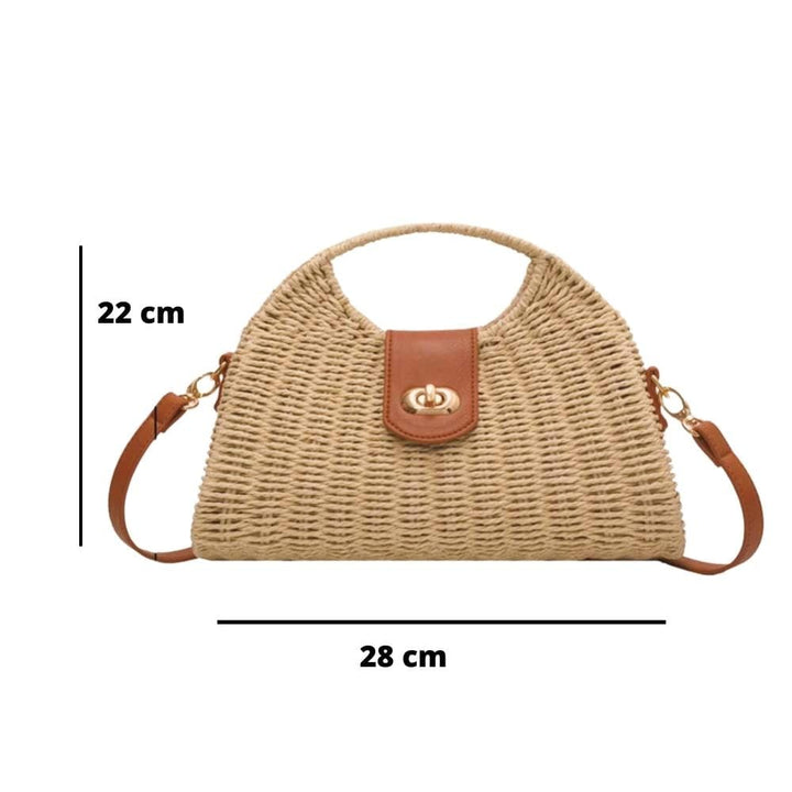 Lissabon | Handgewebte Strohtasche für Damen