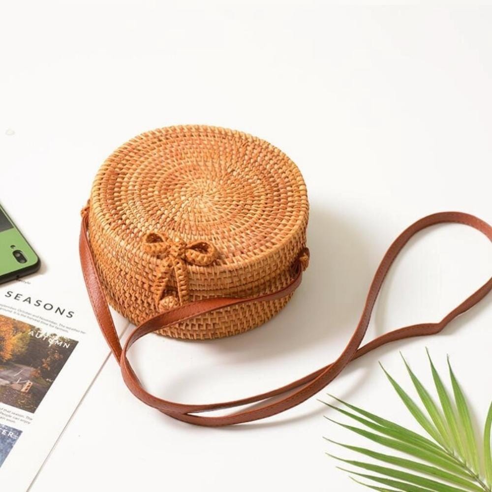 Nablus | Rundes Stroh-Handtaschen-Accessoire