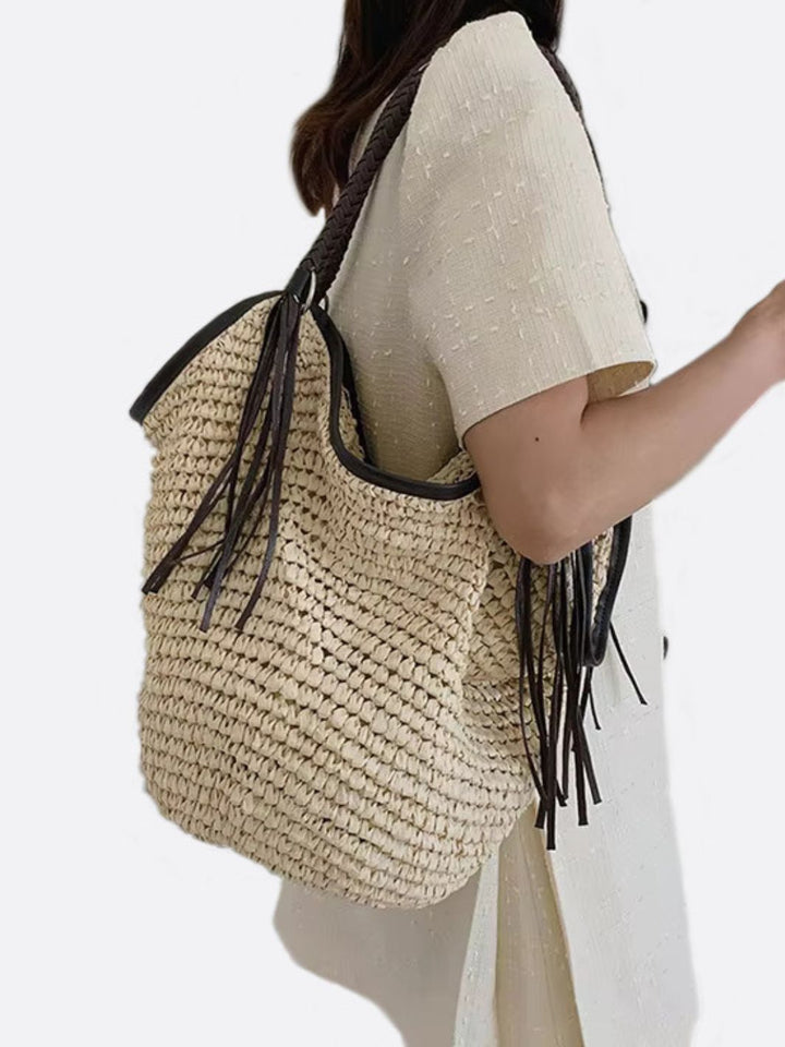 Perugia | Weiche Strohtasche Hobo-Stil