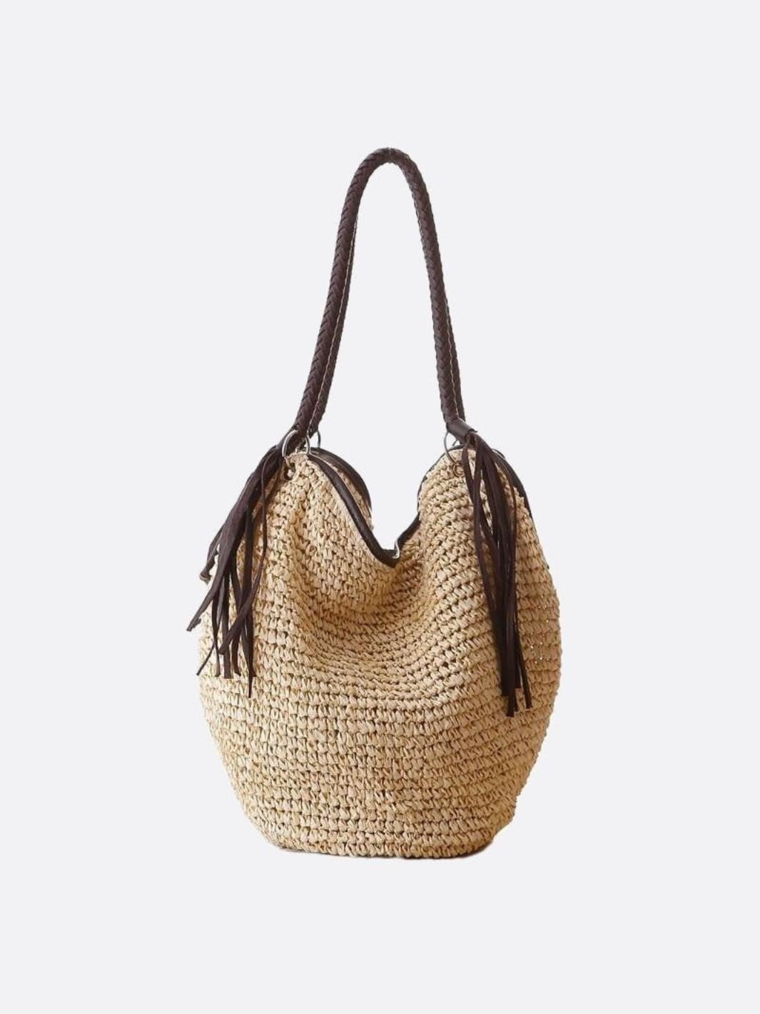 Perugia | Weiche Strohtasche Hobo-Stil