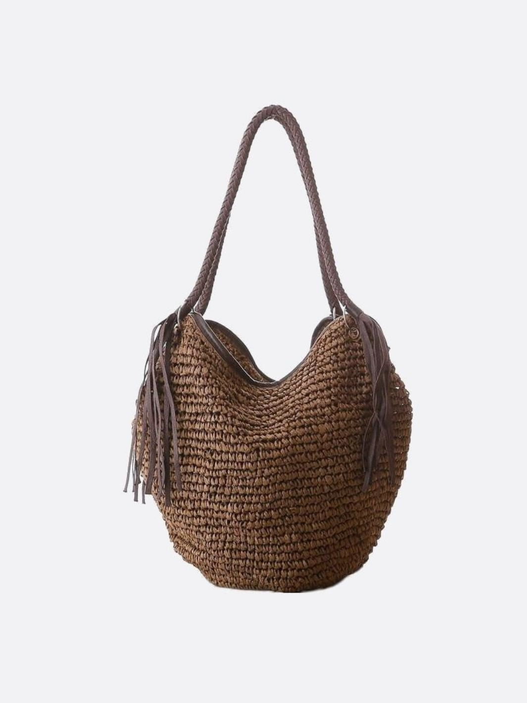 Perugia | Weiche Strohtasche Hobo-Stil