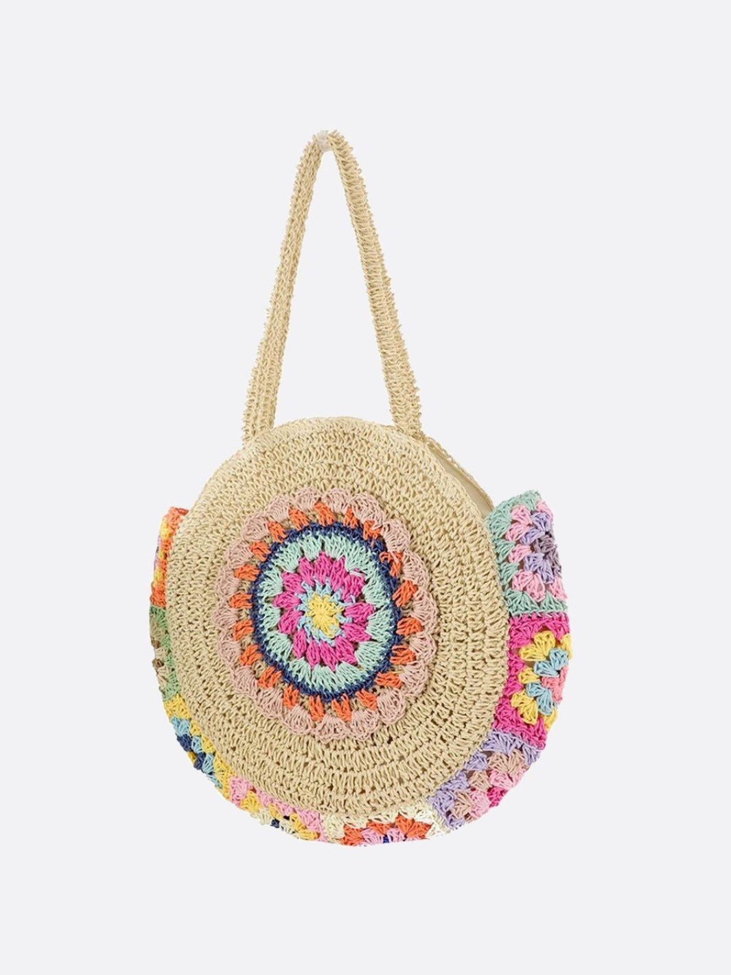 Sulaymaniyah | Bunte Häkel‑Rundtasche Boho