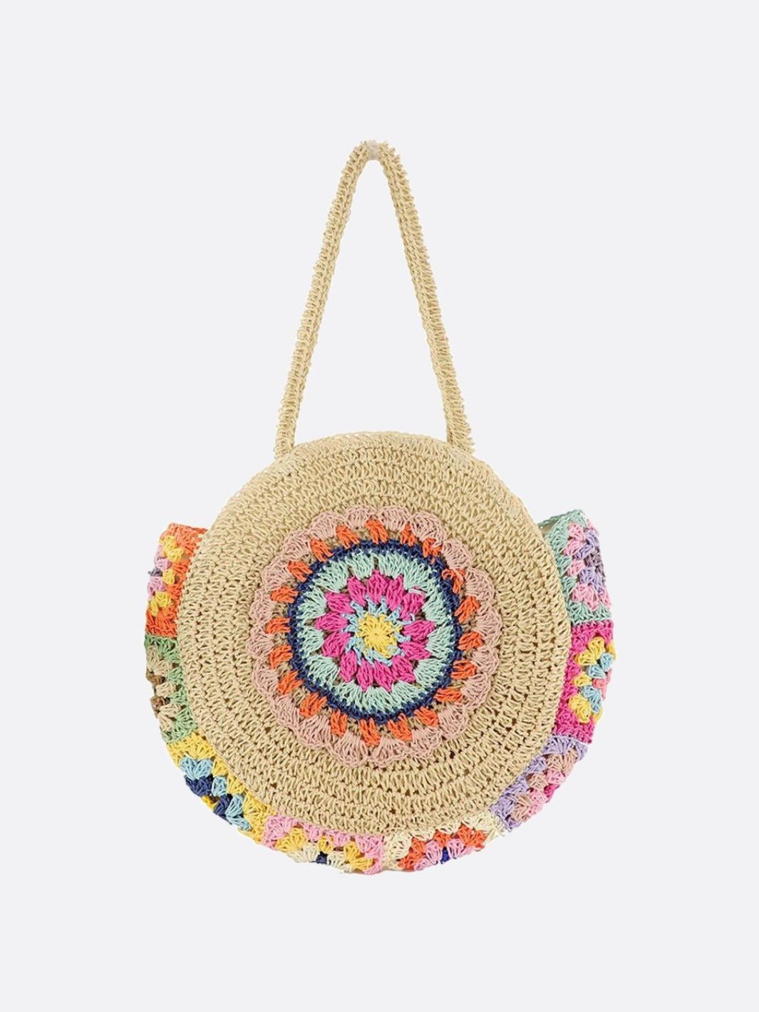 Sulaymaniyah | Bunte Häkel‑Rundtasche Boho