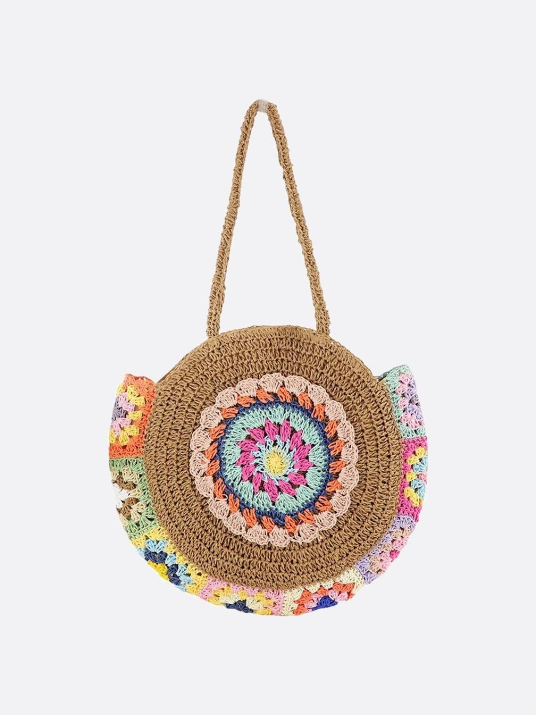 Sulaymaniyah | Bunte Häkel‑Rundtasche Boho