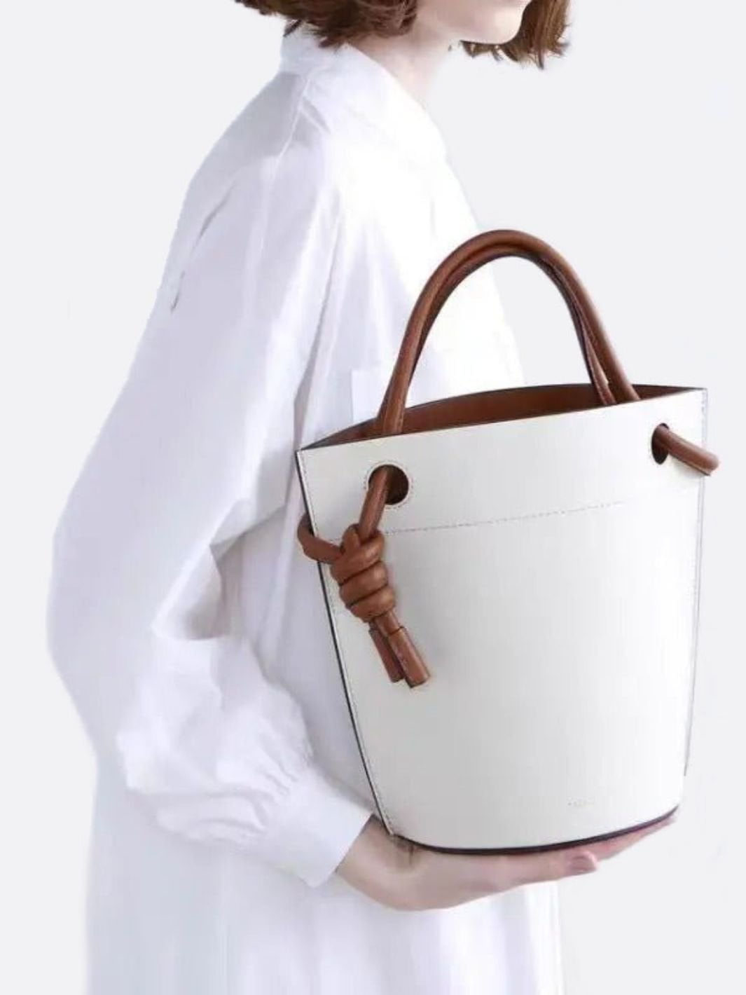 Genua | minimalistischer Bucket Bag in Weiß