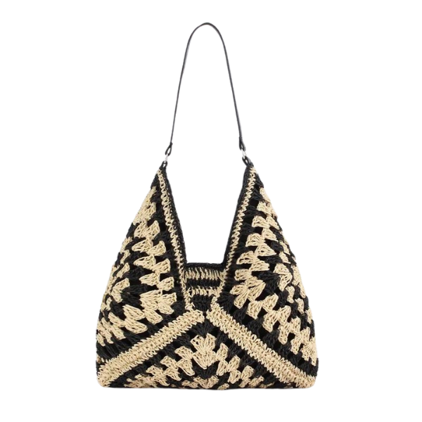 Malaga | Handgewebte Stroh-Bohème-Tasche