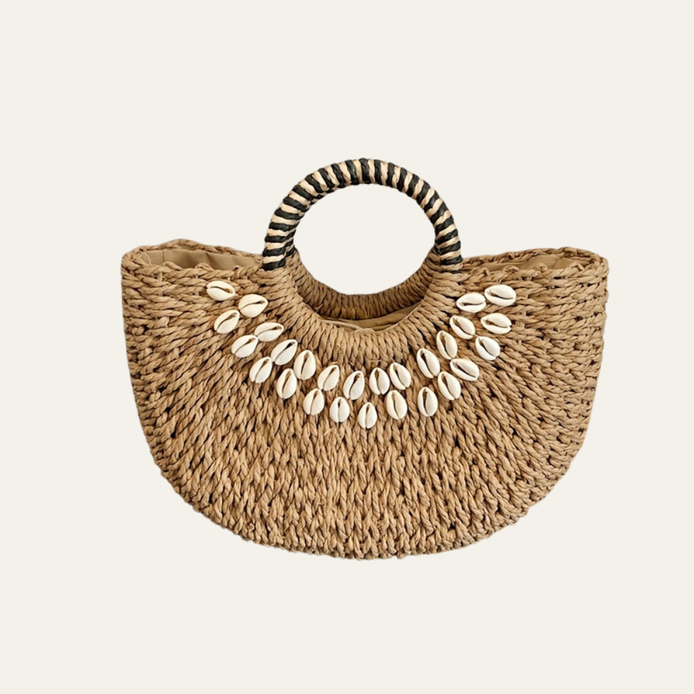 Kano | Handgefertigte Strohtasche mit Muscheln