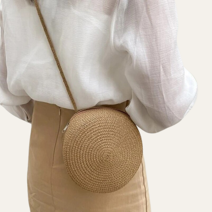 Florence | Runder Raphia‑Luxus‑Crossbody