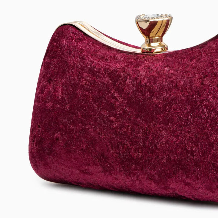 Quelimane | Samt Clutch mit Kristallgriff