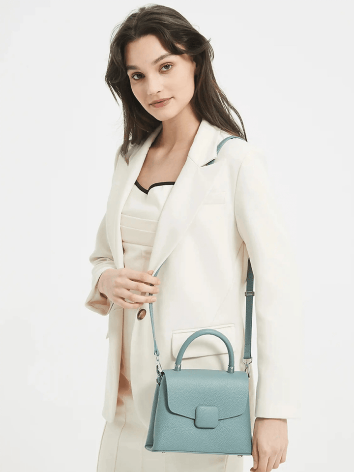 Canelones | Strukturierte Lederhandtasche Blau