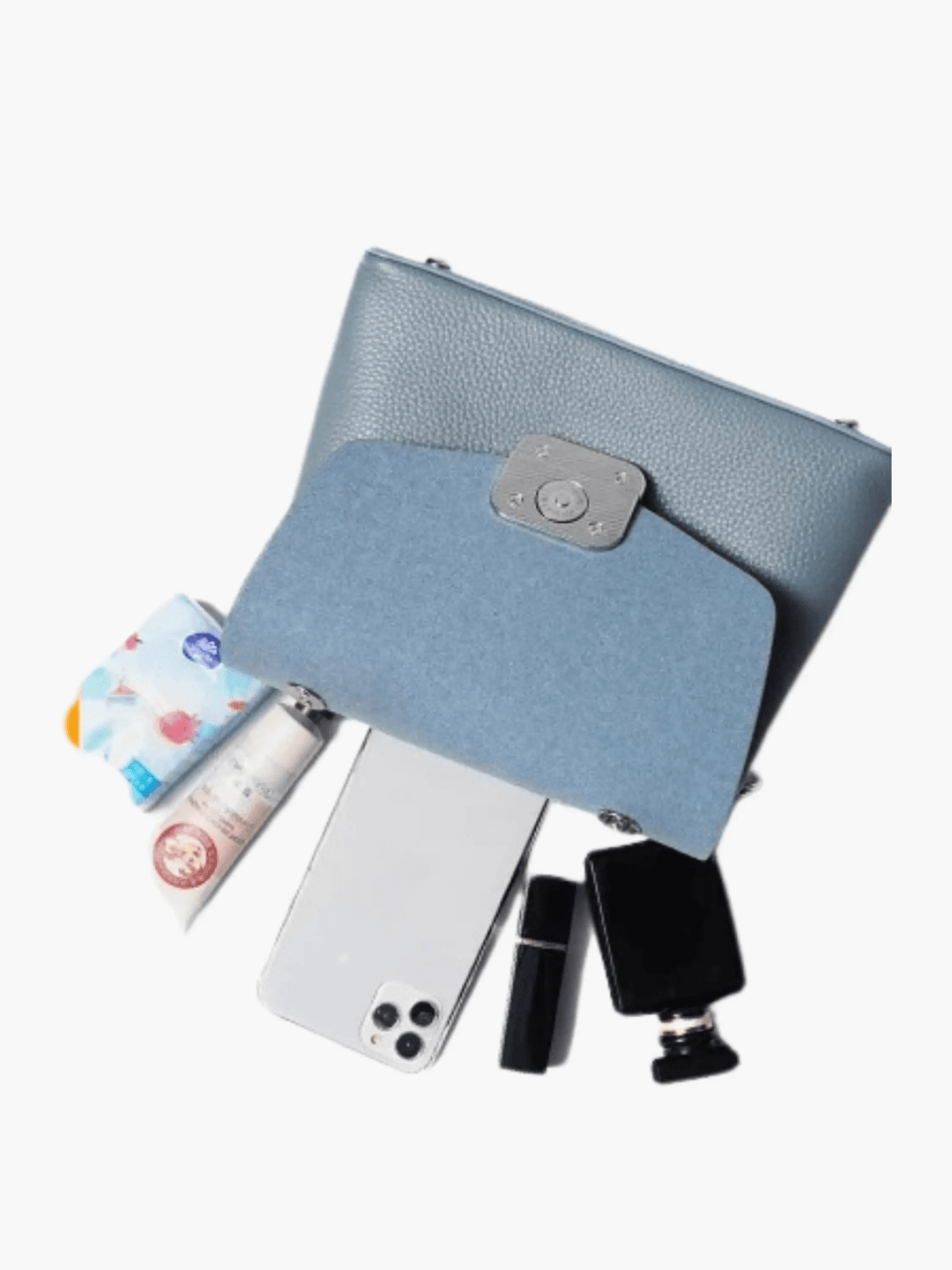 Canelones | Strukturierte Lederhandtasche Blau