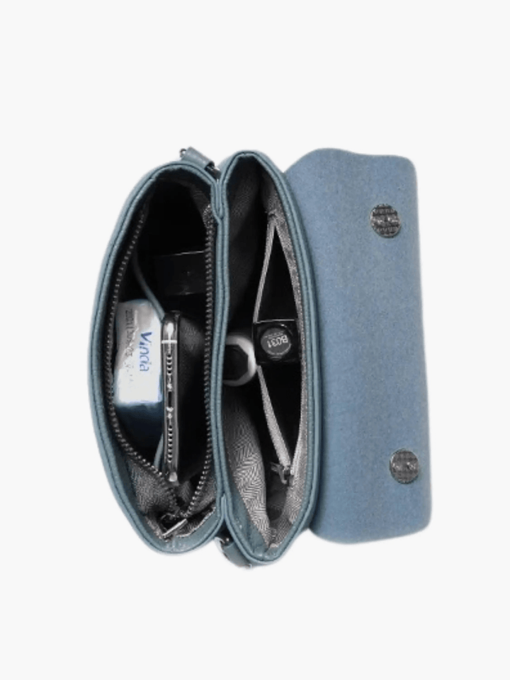 Canelones | Strukturierte Lederhandtasche Blau