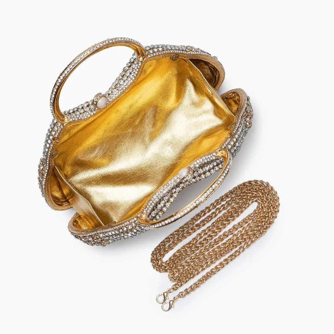 Rancagua | Goldene Kristall‑Clutch für Abende