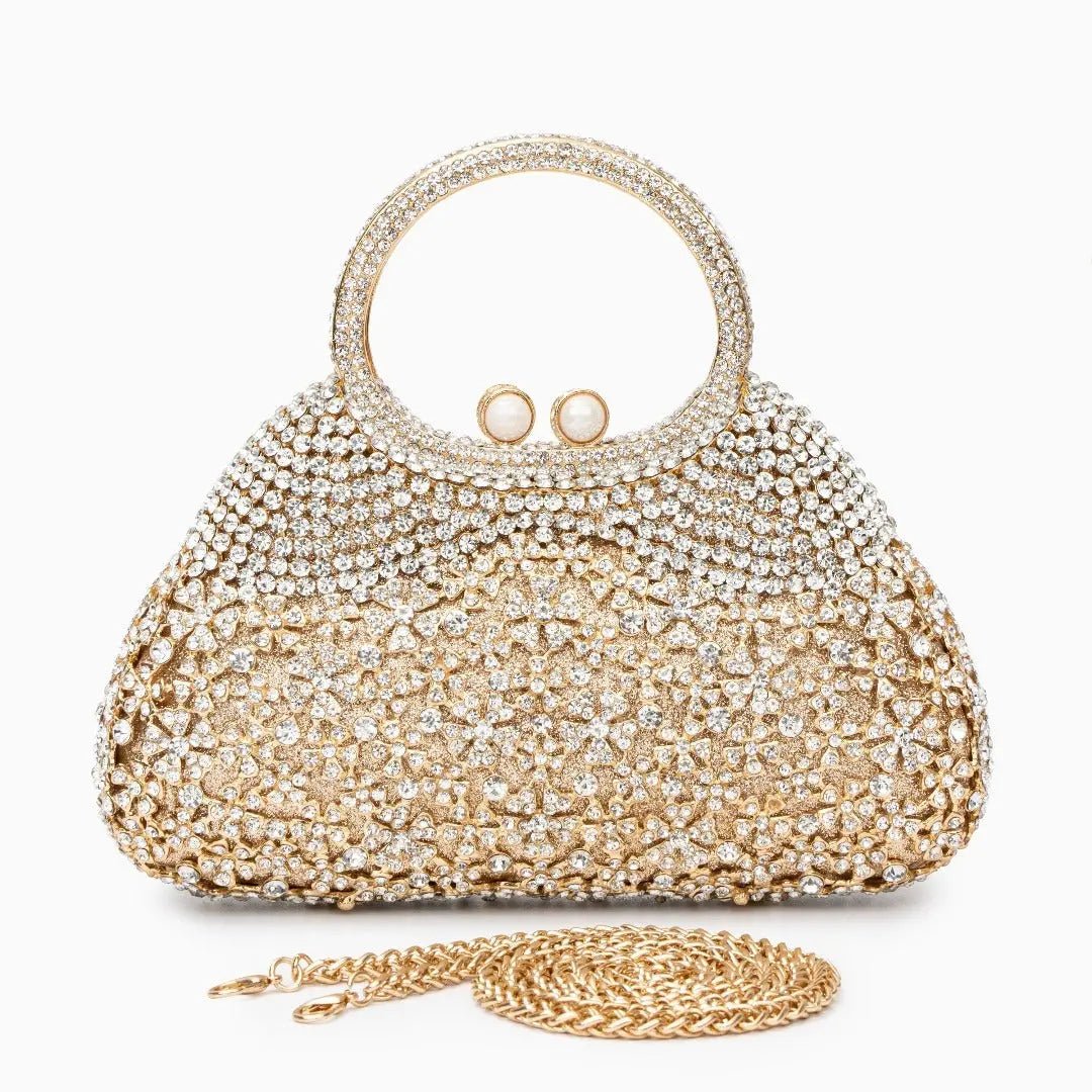 Rancagua | Goldene Kristall‑Clutch für Abende